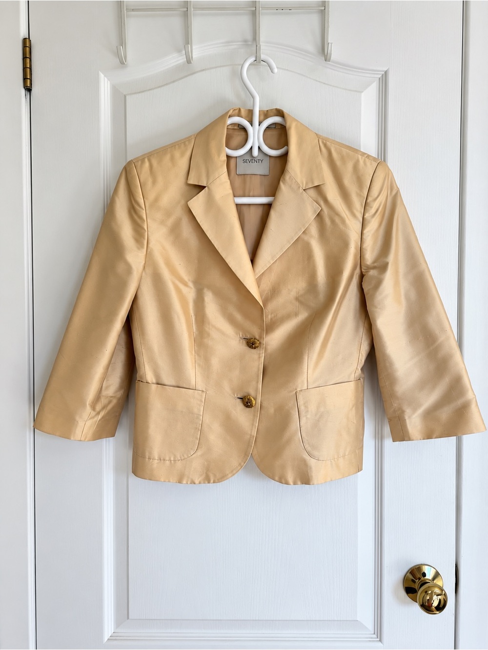 Seventy Italy 100% Silk Gold Champagne Blazer IT 44 / US 8